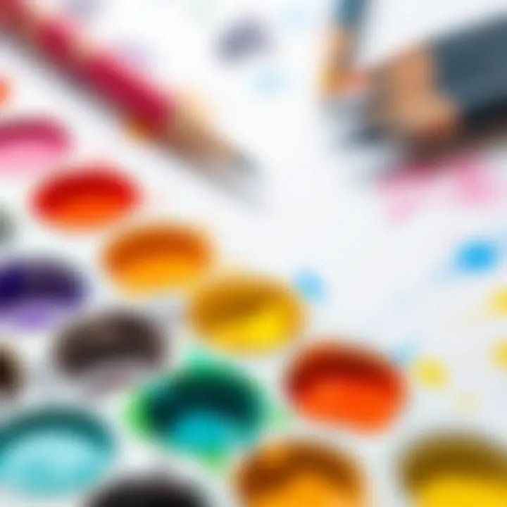 A vibrant watercolor palette showcasing a variety of colors
