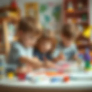 Children engaged in a creative painting session