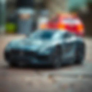 An illustration of the technology behind electric toy cars emphasizing battery and motor components