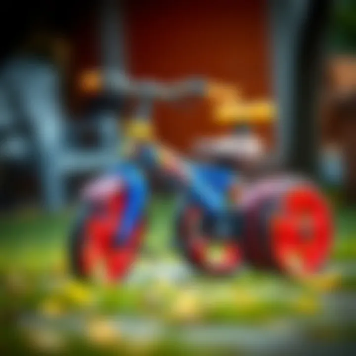 Colorful three-wheeled bicycle for children