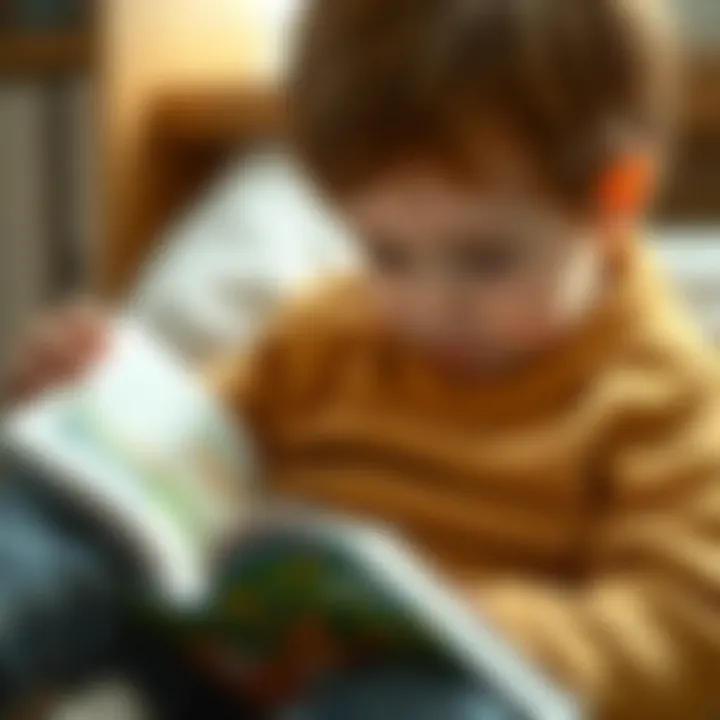 A Child Immersed in a Picture Book Child engaged in reading a picture book