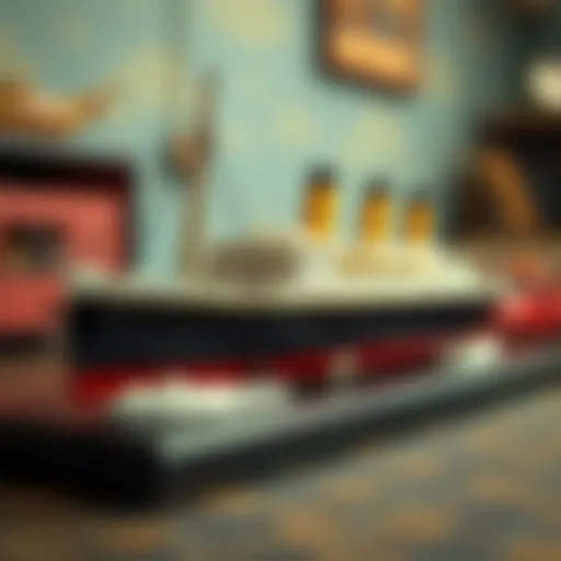 Vintage Titanic toy model showcasing intricate details