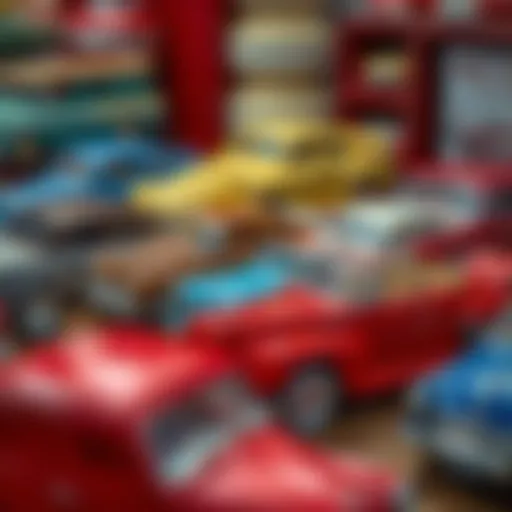 A vintage toy car collection showcasing various models