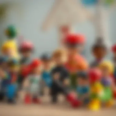 Close-up of diverse toy figures promoting social interaction among children
