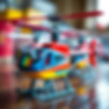 Colorful toy helicopters designed for children