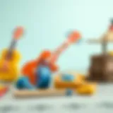Colorful toy musical instruments for children