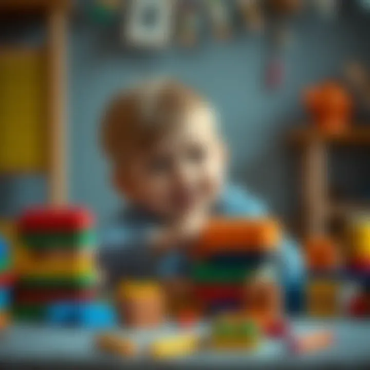 A child playing with building blocks