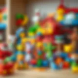 Colorful educational toys arranged on a shelf