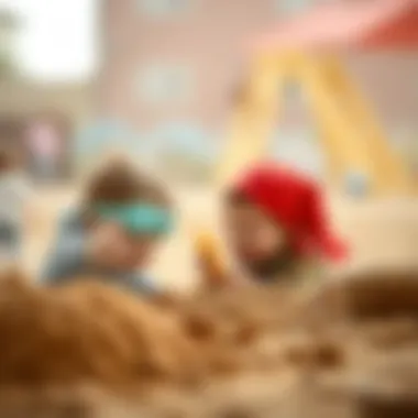A vibrant scene of children learning through play with dust