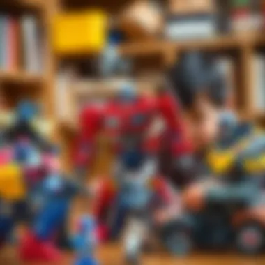 Imaginative Play with Transformers Children engaging with Transformers figures, illustrating the educational and imaginative aspects of play.