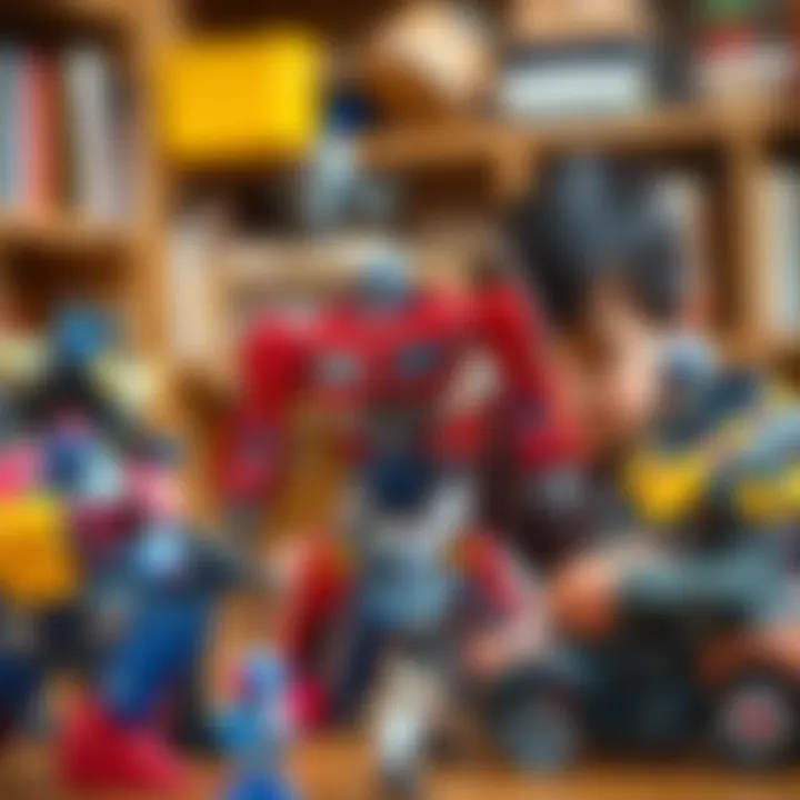 Imaginative Play with Transformers Children engaging with Transformers figures, illustrating the educational and imaginative aspects of play.