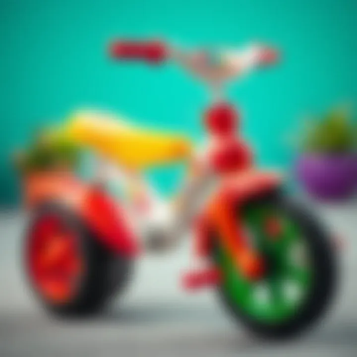 Colorful tricycle designed for toddlers