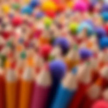 Colorful Fluffy Pencils Display A close-up of colorful fluffy pencils arranged neatly, highlighting their aesthetic appeal.