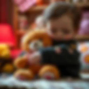 Child hugging a soft toy, showing emotional connection
