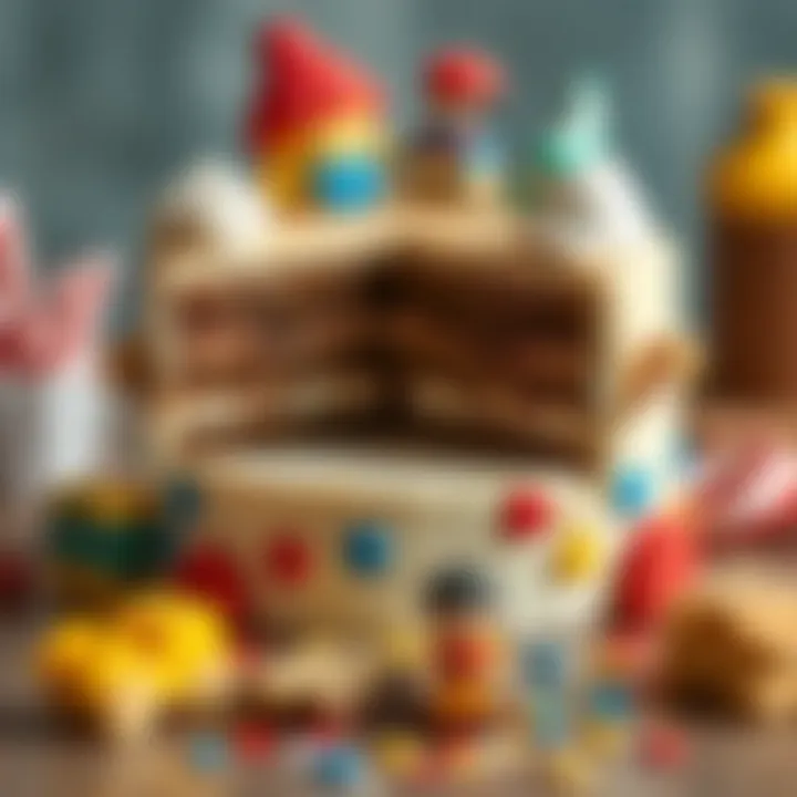 Playful Cake Design for Young Boys A beautifully designed cake with fun and playful elements tailored for young boys
