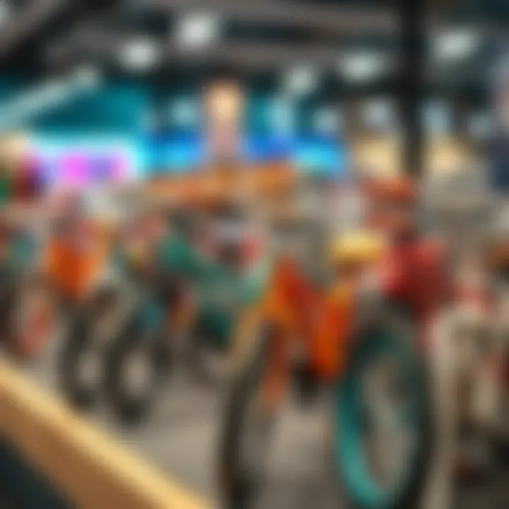 Diverse range of children's bicycles on display