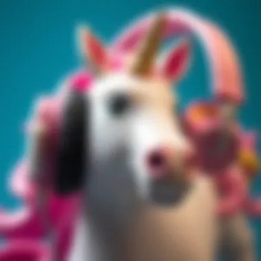 Close-up of the features of unicorn headphones