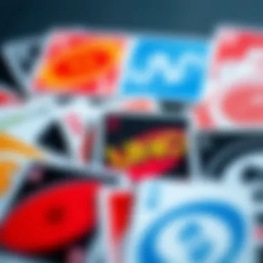 Close-up of different Uno card types