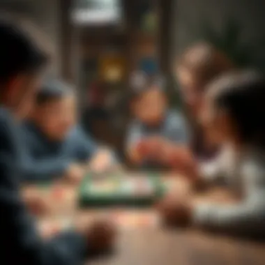 Family playing a game of UNO together