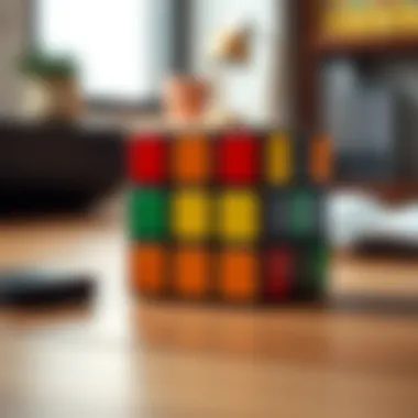 A close-up of the Xiaomi Rubik's Cube showcasing its features