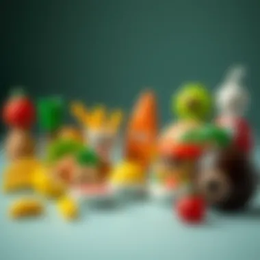 Assorted food toys demonstrating variety and creativity
