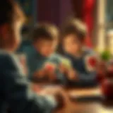 Illustration showing children engaging with Yes-No cards