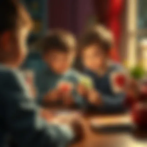 Children Engaging with Yes-No Cards Illustration showing children engaging with Yes-No cards