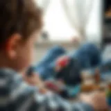 An imaginative child building a Star Wars Lego set with focus and creativity