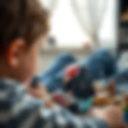 An imaginative child building a Star Wars Lego set with focus and creativity