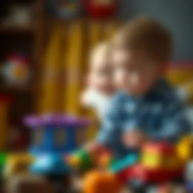 Parents selecting toys for child development